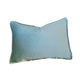 Niva Lumbar Pillow | Blue Embroidered Pumpkin | Ivory Cotton-Blend 14x20