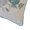 Niva Lumbar Pillow | Blue Embroidered Pumpkin | Ivory Cotton-Blend 14x20