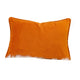 Niva Lumbar Pillow | Rust Embroidered Pumpkin | Ivory Cotton-Blend 14x20
