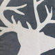 Lopa Square Throw Pillow | Holiday Reindeer Embroidery | Gray Velvet 20"