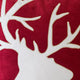 Lopa Square Throw Pillow | Holiday Reindeer Embroidery | Red Velvet 20"