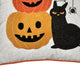Square Throw Pillow | Cat & Pumpkin Stack | Ivory Linen-Like Fabric 20"