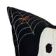 Square Throw Pillow | White Ghost w Pumpkin Bucket | Black Polyester 20"
