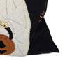 Square Throw Pillow | White Ghost w Pumpkin Bucket | Black Polyester 20"