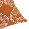 Niva Square Throw Pillow | Damask Embroidery | Burnt Orange Velvet 20"