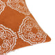 Niva Square Throw Pillow | Damask Embroidery | Burnt Orange Velvet 20"