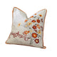 Niva Square Throw Pillow | Thanksgiving Embroidery | Orange Cotton-Blend 20"