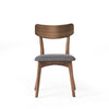 Bety Dining Side Chair Set of 2 | Midcentury Design | Gray Cushion Seat