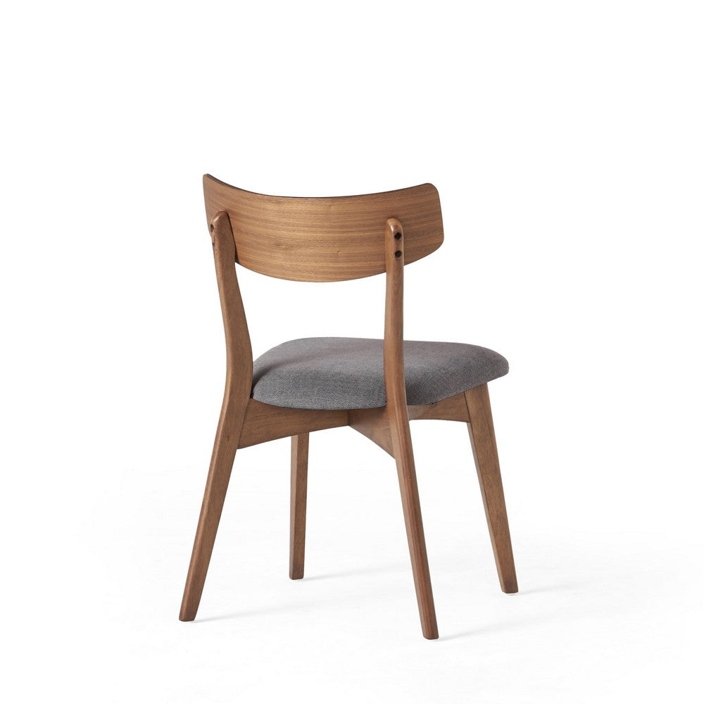 Bety Dining Side Chair Set of 2 | Midcentury Design | Gray Cushion Seat