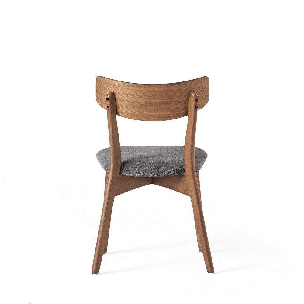 Bety Dining Side Chair Set of 2 | Midcentury Design | Gray Cushion Seat