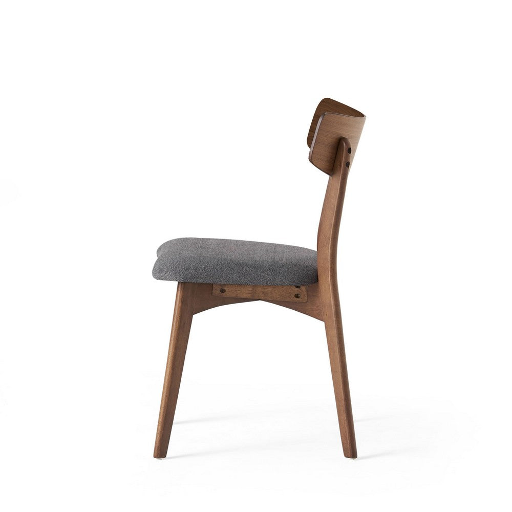 Bety Dining Side Chair Set of 2 | Midcentury Design | Gray Cushion Seat