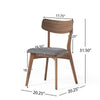 Bety Dining Side Chair Set of 2 | Midcentury Design | Gray Cushion Seat