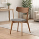 Bety Dining Side Chair Set of 2 | Midcentury Design | Gray Cushion Seat