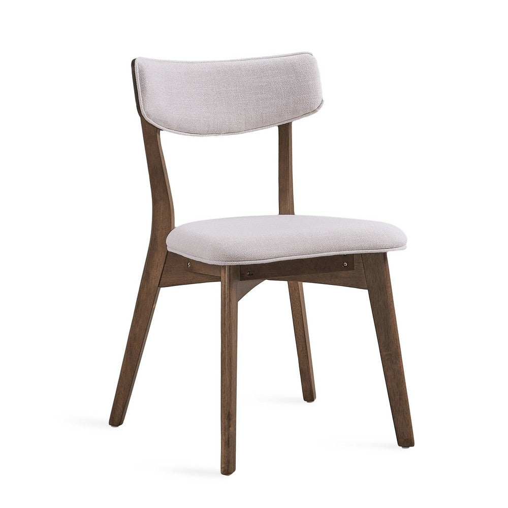 Bety Dining Side Chair Set of 2 | Midcentury Design | Light Beige Fabric