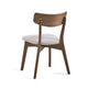 Bety Dining Side Chair Set of 2 | Midcentury Design | Light Beige Fabric