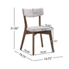 Bety Dining Side Chair Set of 2 | Midcentury Design | Light Beige Fabric