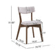 Bety Dining Side Chair Set of 2 | Midcentury Design | Light Beige Fabric