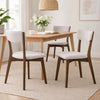Bety Dining Side Chair Set of 2 | Midcentury Design | Light Beige Fabric
