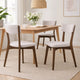 Bety Dining Side Chair Set of 2 | Midcentury Design | Light Beige Fabric