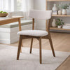 Bety Dining Side Chair Set of 2 | Midcentury Design | Light Beige Fabric