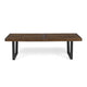 Cior Outdoor Dining Bench | 62" Slatted Brown Acacia Wood | Sled Base