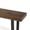 Cior Outdoor Dining Bench | 62" Slatted Brown Acacia Wood | Sled Base