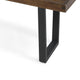 Cior Outdoor Dining Bench | 62" Slatted Brown Acacia Wood | Sled Base