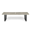 Cior Outdoor Dining Bench | 62" Slatted Gray Acacia Wood | Sled Base