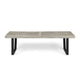 Cior Outdoor Dining Bench | 62" Slatted Gray Acacia Wood | Sled Base