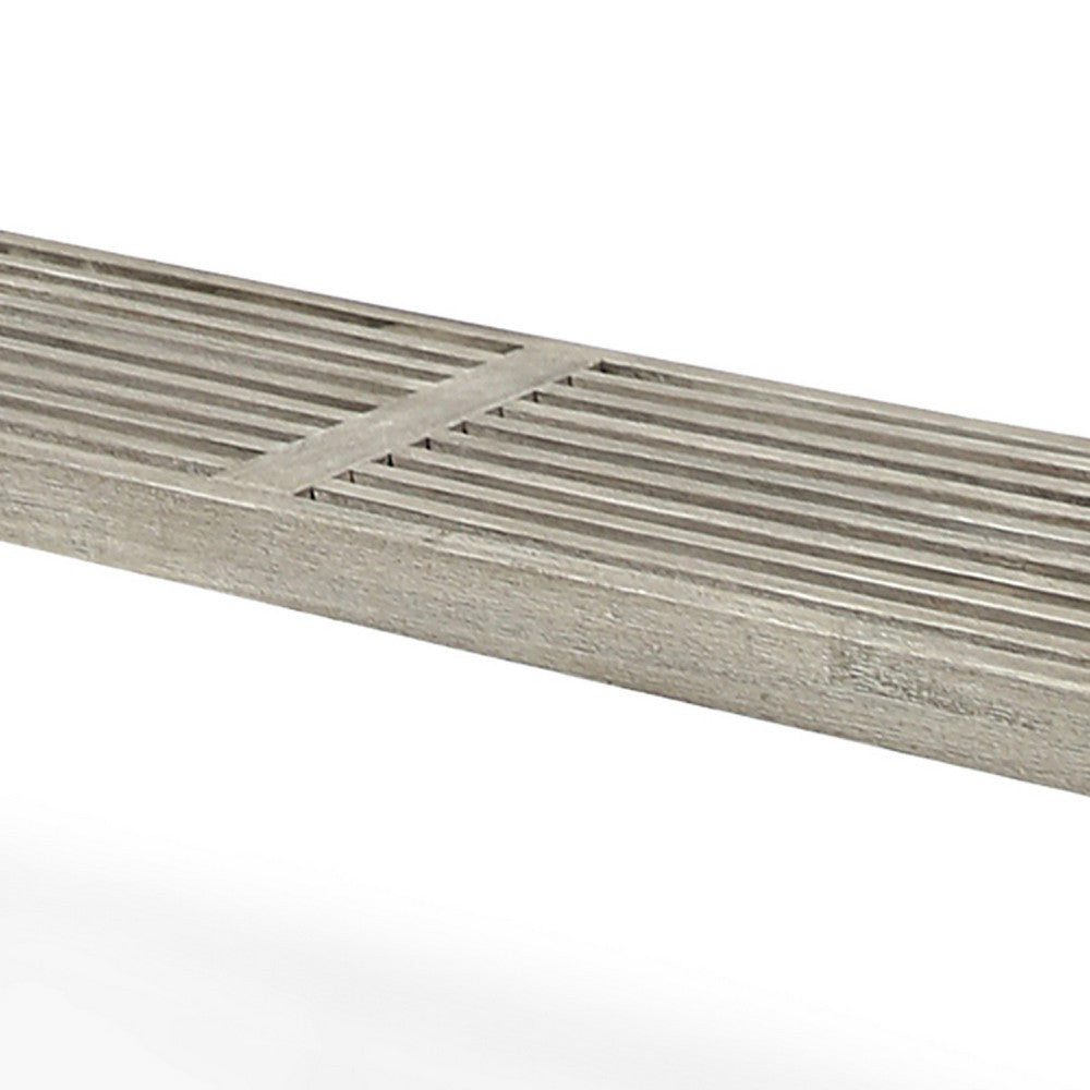 Cior Outdoor Dining Bench | 62" Slatted Gray Acacia Wood | Sled Base