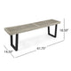 Cior Outdoor Dining Bench | 62" Slatted Gray Acacia Wood | Sled Base