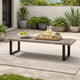 Cior Outdoor Dining Bench | 62" Slatted Gray Acacia Wood | Sled Base