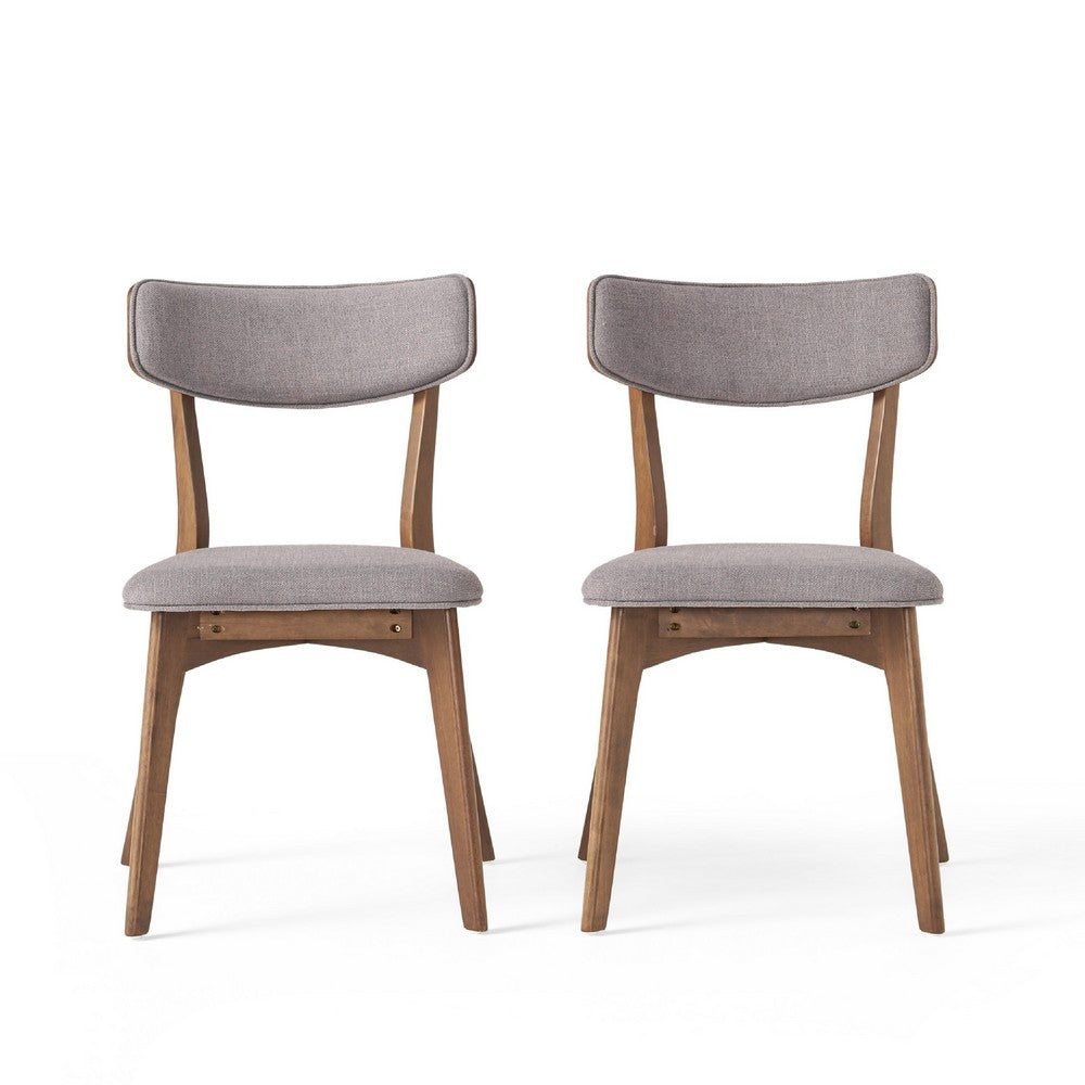 Bety Dining Side Chair Set of 2 | Midcentury Design | Dark Gray Fabric