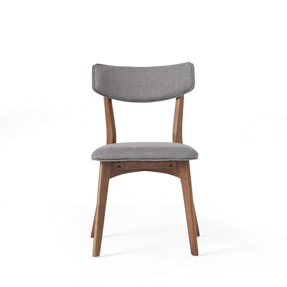 Bety Dining Side Chair Set of 2 | Midcentury Design | Dark Gray Fabric