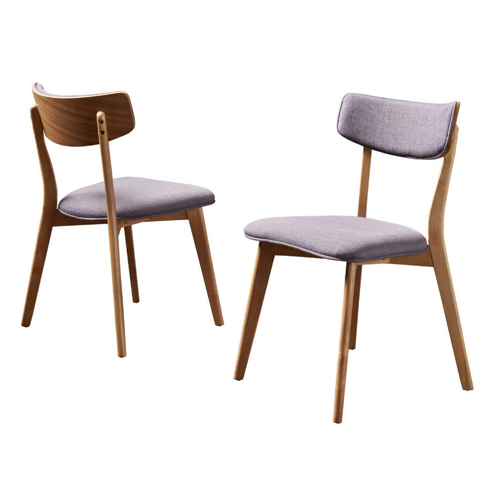 Bety Dining Side Chair Set of 2 | Midcentury Design | Dark Gray Fabric
