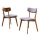 Bety Dining Side Chair Set of 2 | Midcentury Design | Dark Gray Fabric