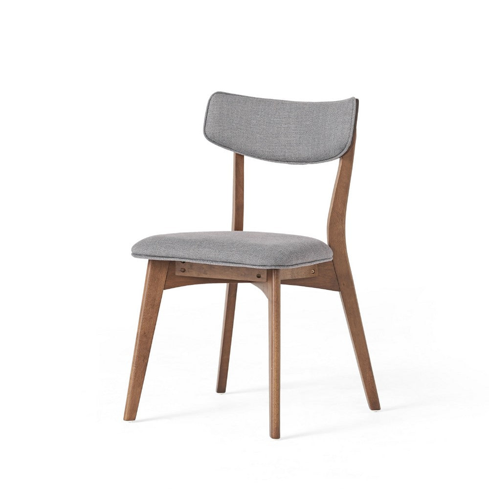 Bety Dining Side Chair Set of 2 | Midcentury Design | Dark Gray Fabric