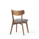 Bety Dining Side Chair Set of 2 | Midcentury Design | Dark Gray Fabric