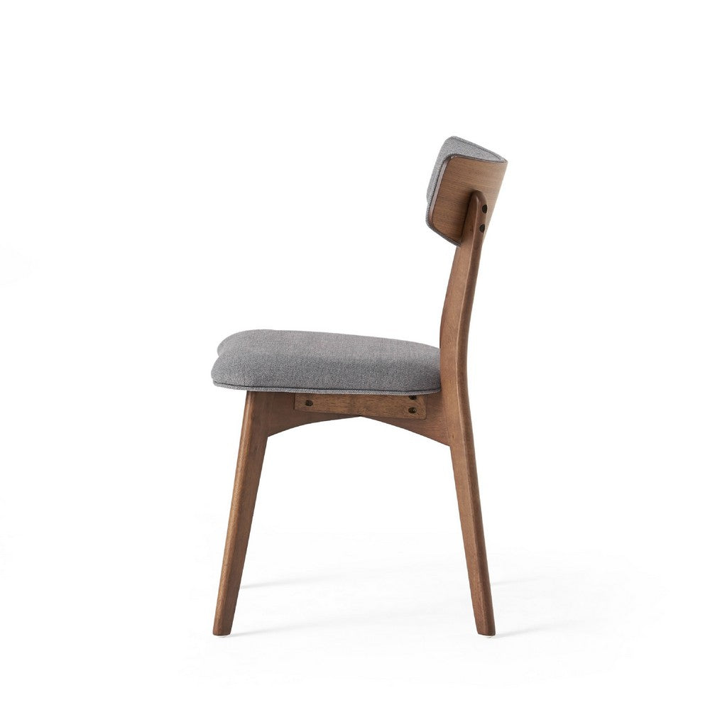 Bety Dining Side Chair Set of 2 | Midcentury Design | Dark Gray Fabric