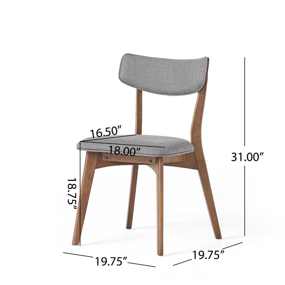 Bety Dining Side Chair Set of 2 | Midcentury Design | Dark Gray Fabric