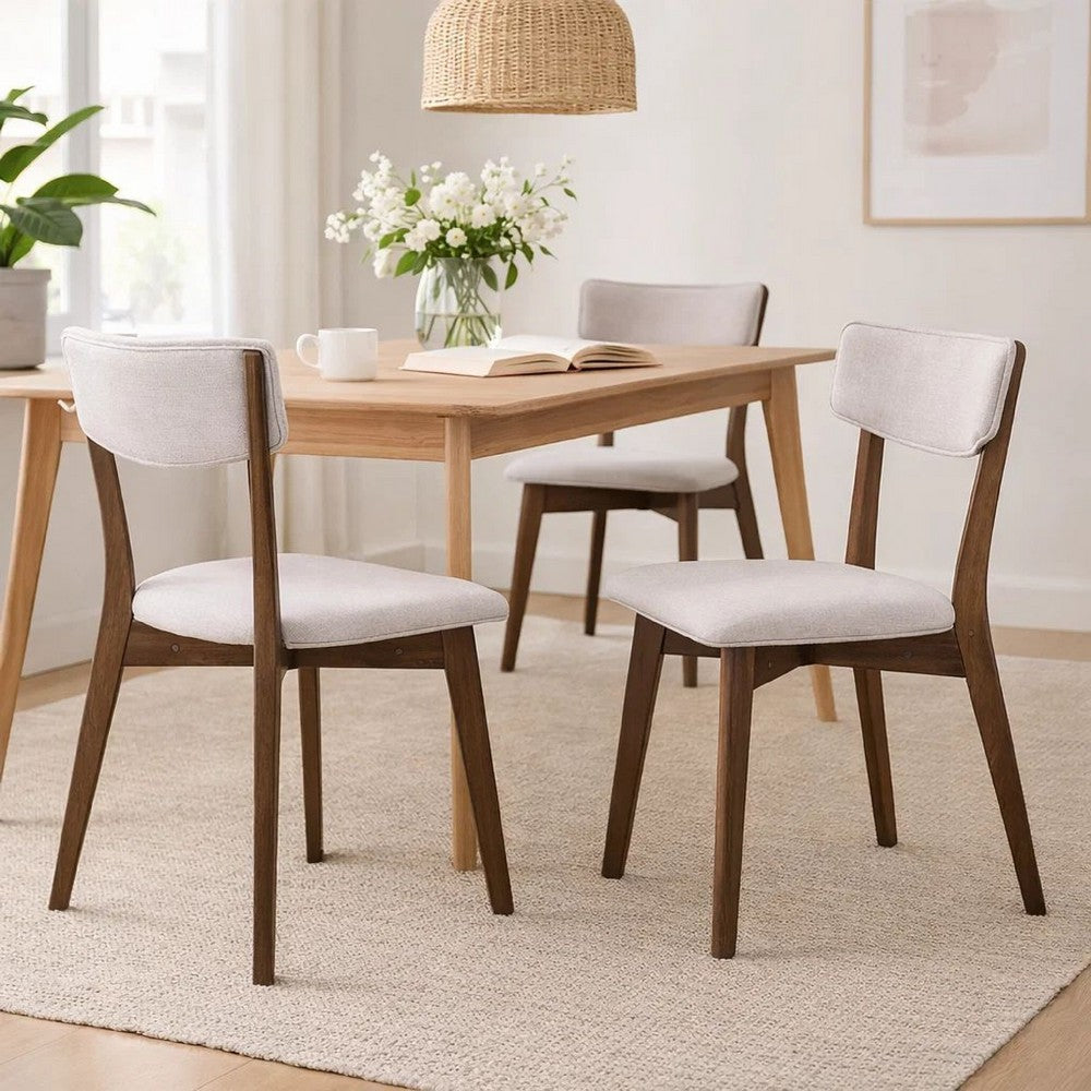 Bety Dining Side Chair Set of 2 | Midcentury Design | Dark Gray Fabric
