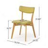 Bety Dining Side Chair Set of 2 | Midcentury Design | Lime Green Fabric