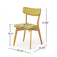 Bety Dining Side Chair Set of 2 | Midcentury Design | Lime Green Fabric