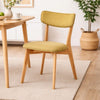 Bety Dining Side Chair Set of 2 | Midcentury Design | Lime Green Fabric