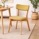 Bety Dining Side Chair Set of 2 | Midcentury Design | Lime Green Fabric