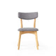 Bety Dining Side Chair Set of 2 | Oak Brown Design | Dark Gray Fabric