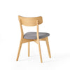 Bety Dining Side Chair Set of 2 | Oak Brown Design | Dark Gray Fabric