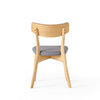 Bety Dining Side Chair Set of 2 | Oak Brown Design | Dark Gray Fabric