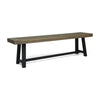 Outdoor Bench | 63" Sandblasted Gray Wood Seat | Black Metal Legs
