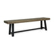 Outdoor Bench | 63" Sandblasted Gray Wood Seat | Black Metal Legs